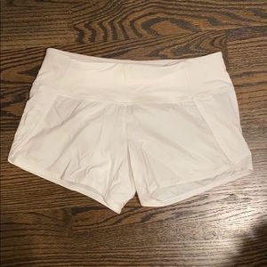 White Lululemon Speed Up 2.5” Shorts